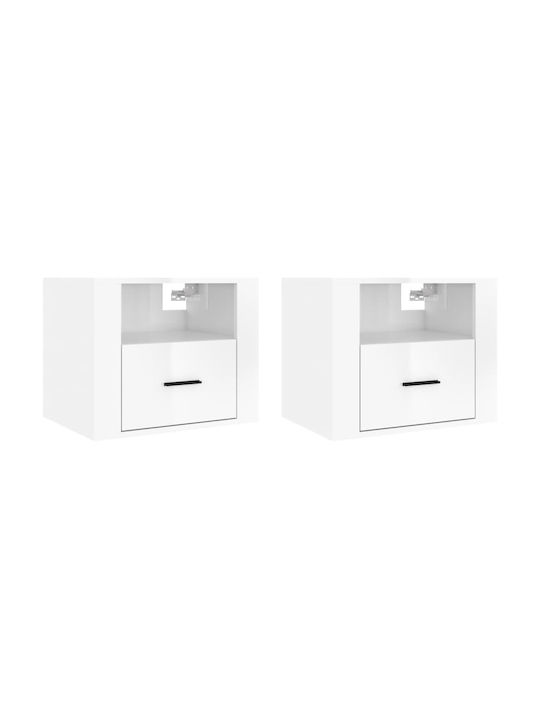 Wooden Bedside Tables 2pcs White 50x36x40cm