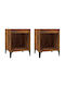 Wooden Bedside Tables 2pcs Smoky Oak 40x35x50cm