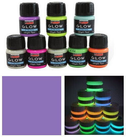 Pentart Glow In The Dark Acrylic Paint Set Lilac 30ml 1pcs