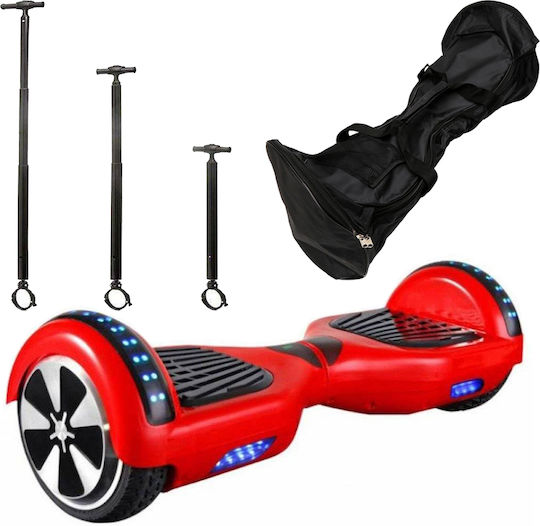 Smart Balance Wheel HB40 cu Ghidon și Geantă de Transport Hoverboard cu Viteză Maximă 20 km/h și Autonomie Maximă 20 km în Culoare Roșie cu Scaun