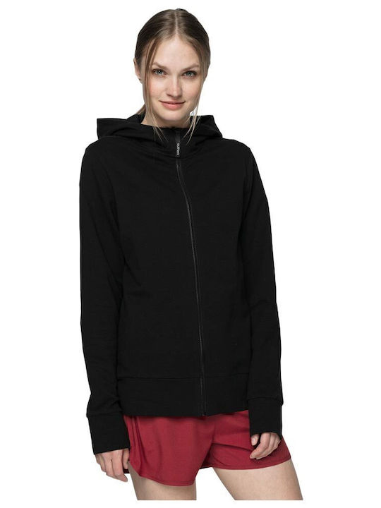 Women's Sweatshirt Jacket Hooded Black