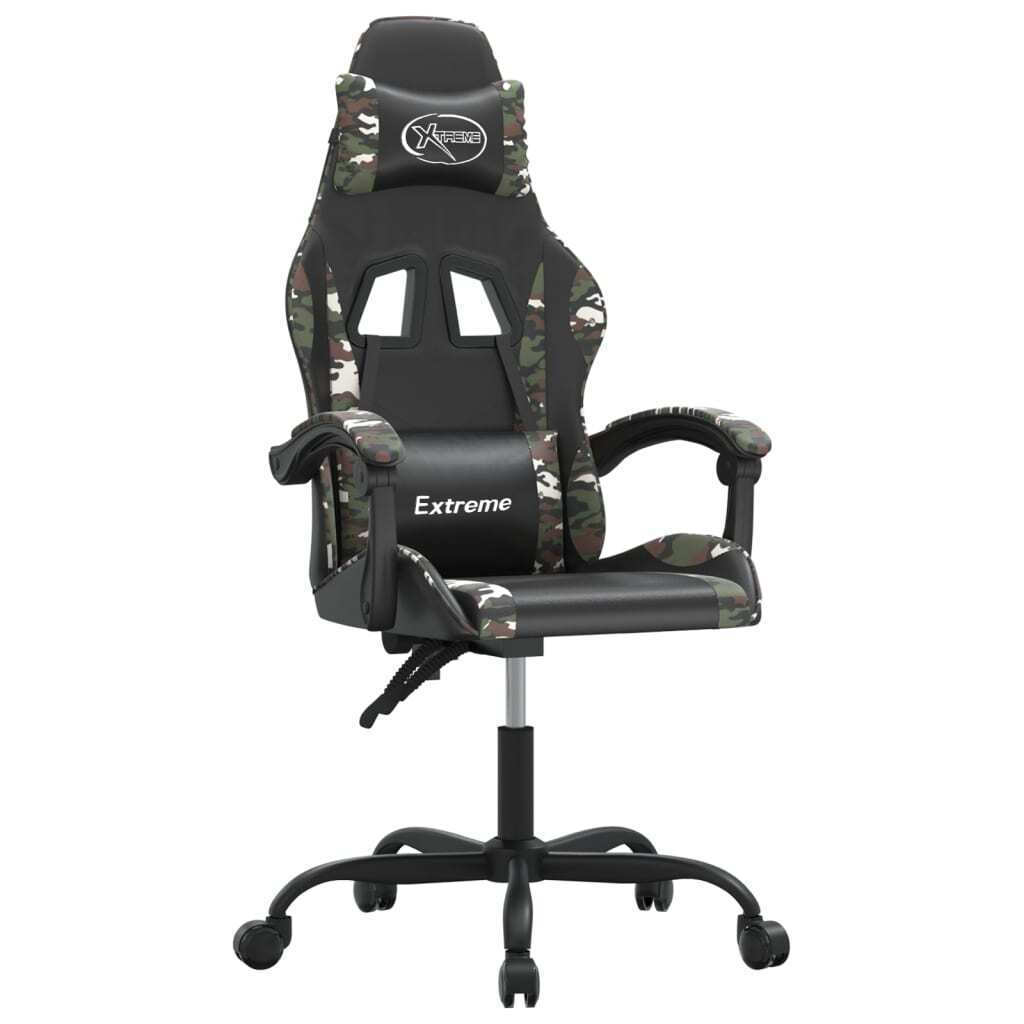vidaXL 3143877 Artificial Leather Gaming Chair with Footrest Black