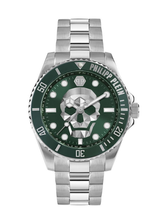 Philipp Plein The $kull Men's Watch 44mm Battery with Silver Metal Bracelet
