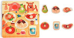 Wooden Kids Peg Puzzle Dinner Time 6pcs MiDeer