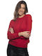 Bluse mit Kaschmir-Ausschnitt - Rot 6100