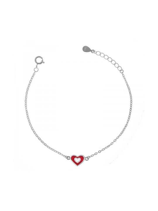Jools Kids Silver Chain Bracelet with Heart for Girl