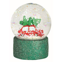 Christmas Glitter Snowball with Car (Green)