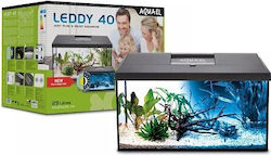 Aquael Leddy 40 Day & Night Fish Aquarium Capacity 25L with Lighting Heater Filter 41x25x25cm Black