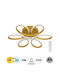 GloboStar Margaret Ceiling Mount Light 57cm Gold with Integrated LED and Remote Control
