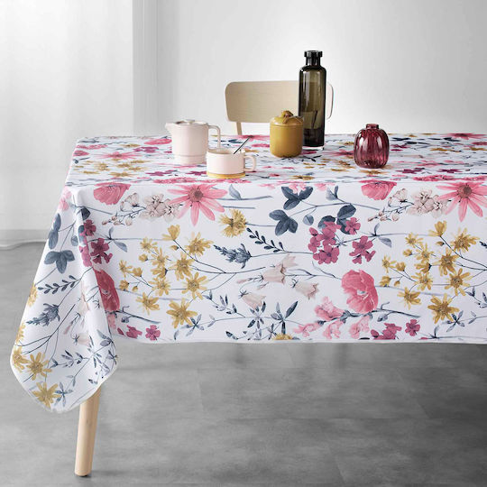 Douceur d'Intérieur Tablecloth Stain Resistant L-C Florabella Blanc 150x240cm