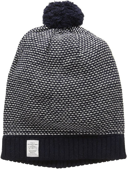 Aix Pom Pom Beanie Ανδρικός Σκούφος Πλεκτός σε Navy Μπλε χρώμα