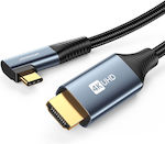 Joyroom HDMI 2.0 Unghi (90°) / împletitură Cablu HDMI de sex masculin - USB-C de sex masculin 2m Negru