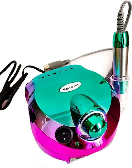 DM-202 Nail Drill Power 30W Green with Pedal with 20000 Rotations per Minute Green Pink