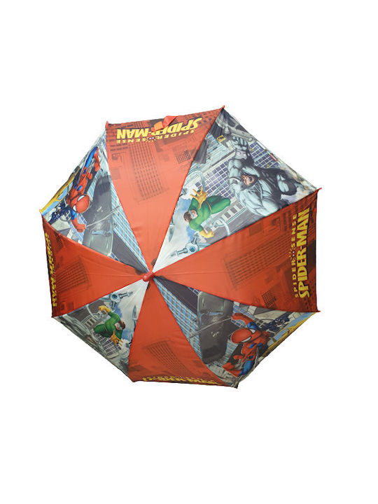 Chanos Kinder Regenschirm Gebogener Handgriff Automatisch Rot mit Durchmesser 88cm.