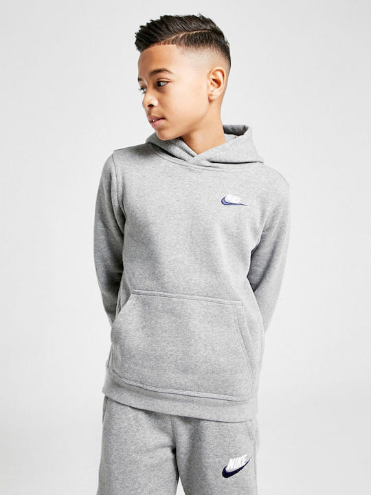 Nike Kids Sweatshirt with Hood and Pockets Gray...