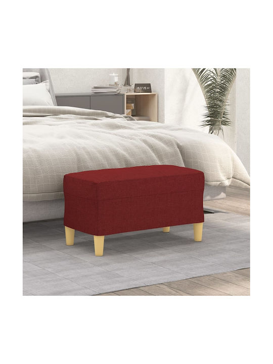 Burgundy Fabric Upholstered Bench Stool 70x35x41 cm