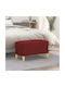 Burgundy Fabric Upholstered Bench Stool 70x35x41 cm