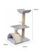 Animal Scratching Post Cat Trees Gray 3 levels 32x40x65cm 3 Levels
