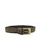 Women's Leather Thin Belt (olive)