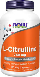 Now Foods L-Citrulline 750mg 180 φυτικές κάψουλες
