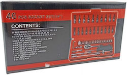 HL-S2046 Ratschen- und Steckschlüssel-Set mit Kastanien und Walnüssen 1/4" 46 Stück