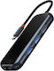 Baseus AcmeJoy Hub USB 4 Porturi USB 3.0 cu Conectare USB-C Ethernet