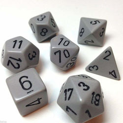 Chessex Opaque Polyhedral Dice Grey/Black 25410