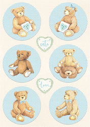 Stamperia Daydream Rounds Bear Blue Ριζόχαρτο D...