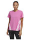 3-Stripes Γυναικείο T-shirt Ριγέ Ροζ