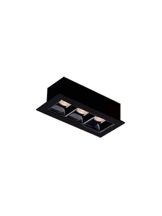 Viokef Rectangle Metallic Recessed Spot with Integrated LED and Warm White Light Black