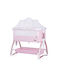 Chipolino Cradle Baby Boss with Mattress, Side Opening, and Wheels Blush