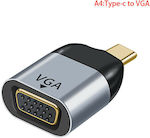 Μετατροπέας USB-C male σε VGA female Ασημί (06.005.0078)