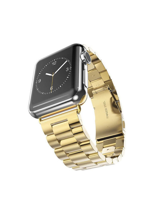 Techsuit Watchband W036 Armband Rostfreier Stahl Gold (Apple Watch 44/45/46mm/Ultra 49mm) KF239475