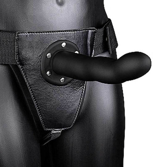 Shots Ouch Curved Hollow Harness with Dildo 20.6cm in Black Color