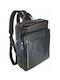 Beverly Hills Polo Club Men's Leather Backpack Black 17.5lt