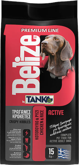 Tanko Belize Active Adult 15kg Dry Food for Adult Dogs with Chicken, Meat, Rice and Poultry