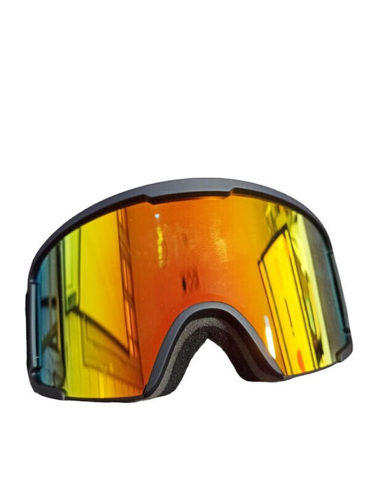 Masca de schi și snowboard Pentru adulți Negru cu Lentilă în culoarea Portocaliu