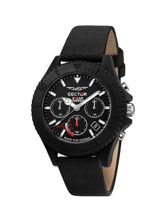 Sector Save The Ocean Watch Battery with Black Fabric Strap