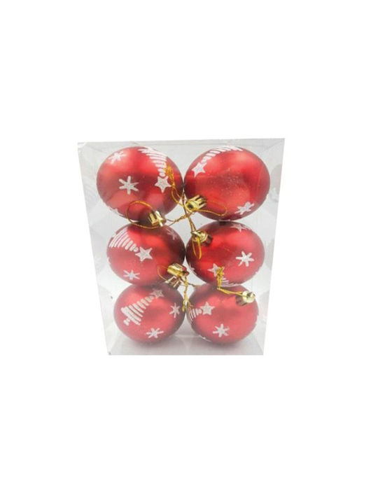 AGC Weihnachtshänger Kugel Ornament Rot Set 6Stück