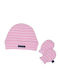 Kinder Mütze Set Stoff Rosa