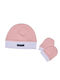 Kinder Mütze Set Stoff Rosa