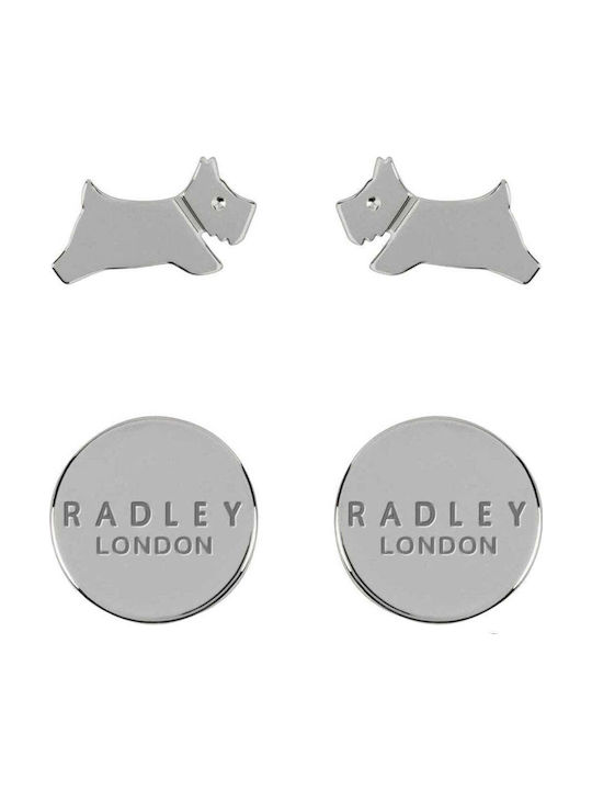 Radley Circle & Dog Σκουλαρίκια Καρφωτά από Ασήμι με Πέτρες