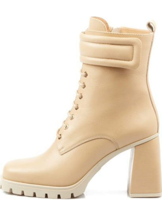 Fardoulis Leder Stiefeletten Damen Beige