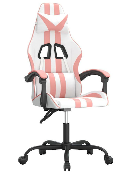 vidaXL 349528 Καρέκλα Gaming Δερματίνης Λευκό/Ροζ