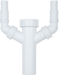 Spek Κορμός Plastic Double Siphon Sink White