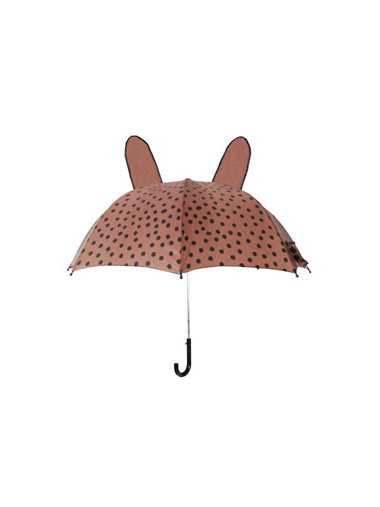 Children's Umbrella Brown Pink Dots