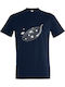 T-shirt Unisex " Space Vinyl Dj Music " French Navy