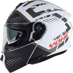 Yohe 935 SV G24 Flip-Up Helmet with Sun Visor ECE 22.06 1600gr White/Black/Grey Matt