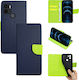 Sonique Trend Портмоне Изкуствена кожа Dark Blue / Acid Green (Xiaomi Poco C50, Redmi A1 Plus, Redmi A2 Plus)