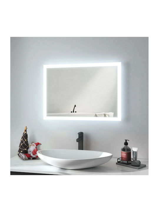 Bruno Rechteckiger Badezimmerspiegel LED 80x60cm